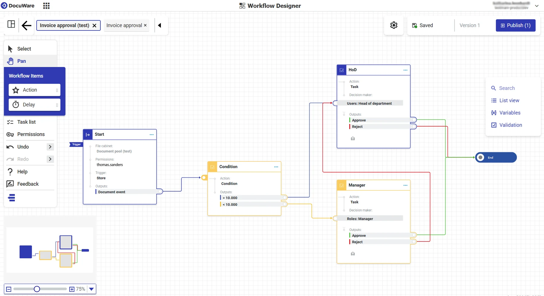 The web-based Workflow Designer